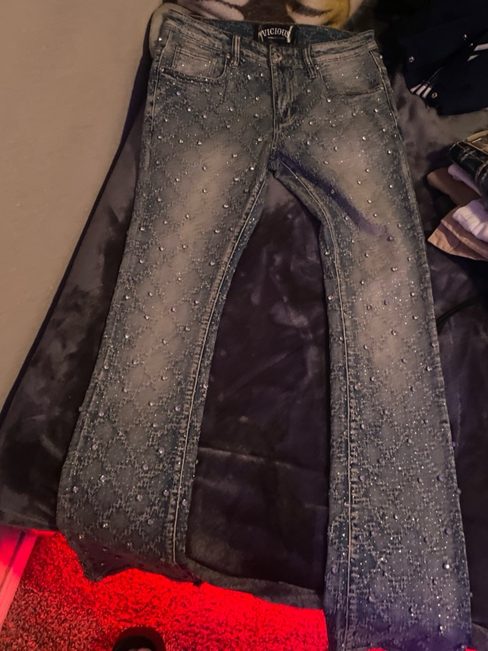Embellished Women's Blue Denim Jeans